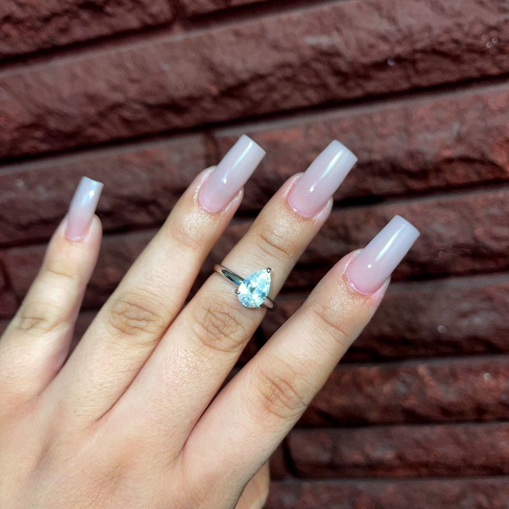 Diamonique Size 10 Pear Shaped Stone Ring